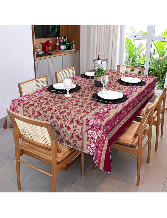 05 toalha de mesa 6 lugares flores azuis