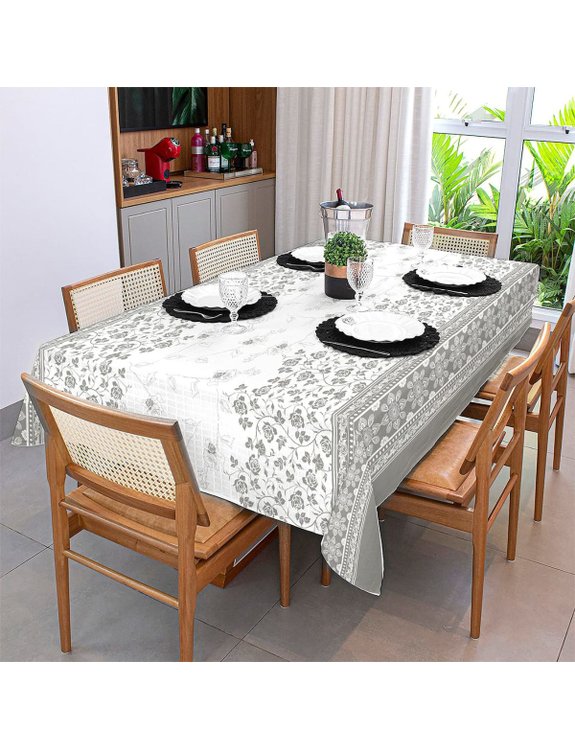 13 toalha de mesa 6 lugares flores azuis